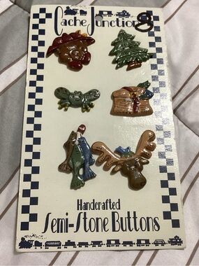 Handcrafted Semi-Stone Buttons - Multi-Color Home Accents